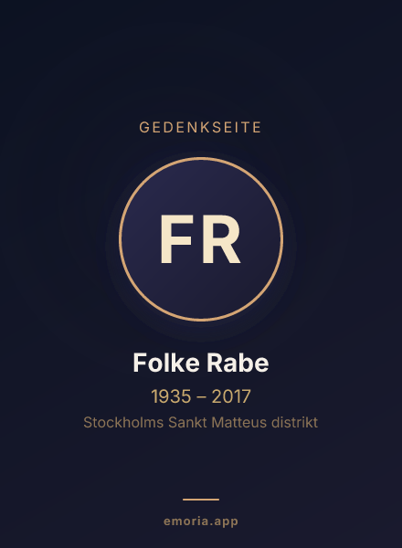 Gedenkportrait von Folke Rabe