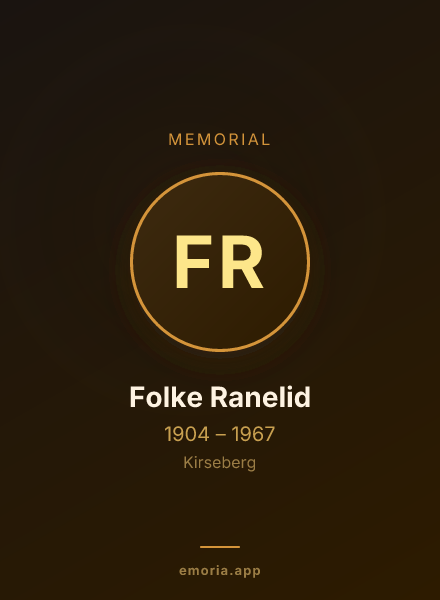 Memorial portrait of Folke Ranelid