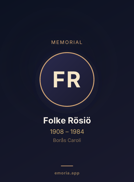 Memorial portrait of Folke Rösiö