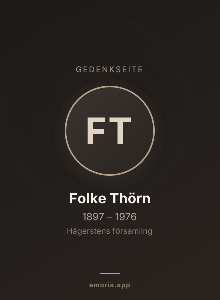Gedenkportrait von Folke Thörn