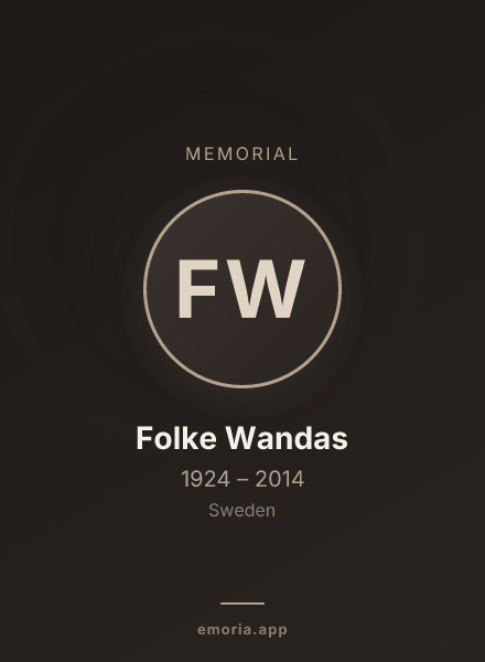 Memorial portrait of Folke Wandas