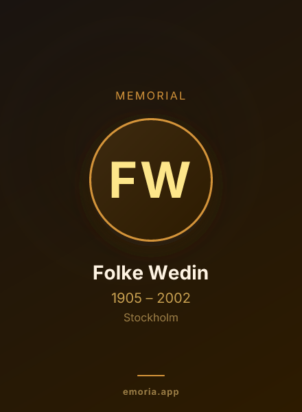 Memorial portrait of Folke Wedin