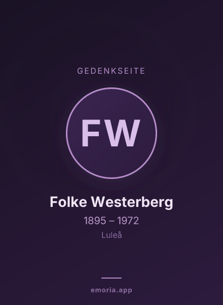 Gedenkportrait von Folke Westerberg