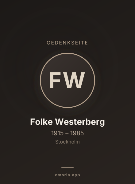 Gedenkportrait von Folke Westerberg