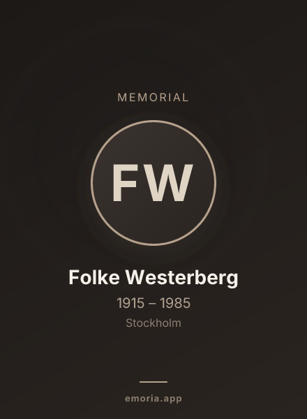 Memorial portrait of Folke Westerberg