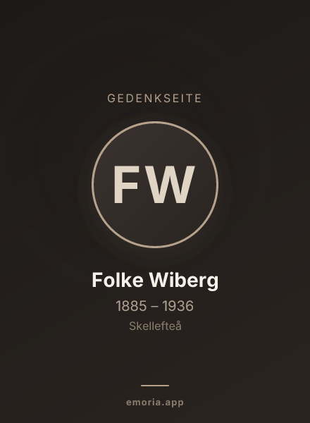 Gedenkportrait von Folke Wiberg