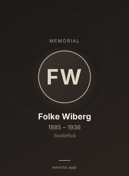 Memorial portrait of Folke Wiberg