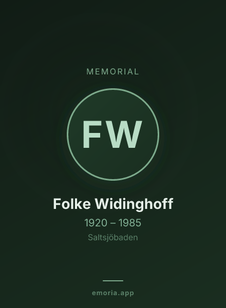 Memorial portrait of Folke Widinghoff