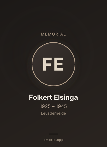 Memorial portrait of Folkert Elsinga