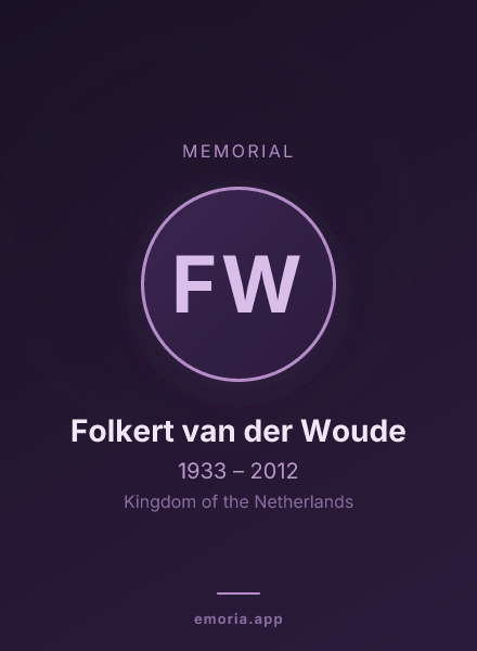 Memorial portrait of Folkert van der Woude