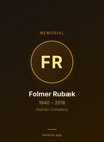 Memorial portrait of Folmer Rubæk