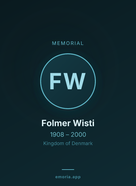 Memorial portrait of Folmer Wisti