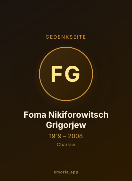Gedenkportrait von Foma Nikiforowitsch Grigorjew