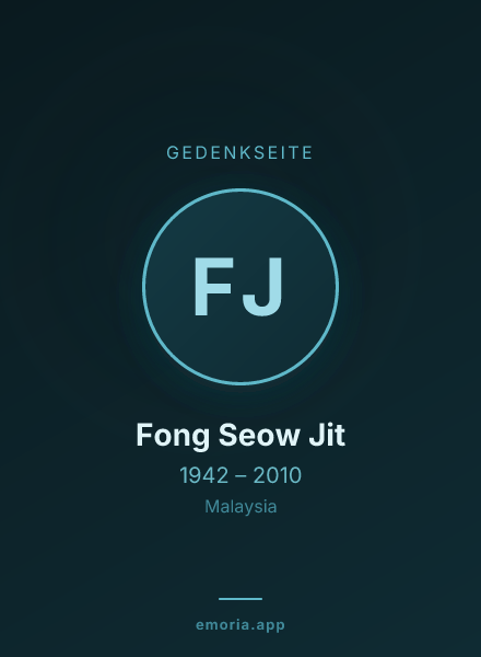 Gedenkportrait von Fong Seow Jit