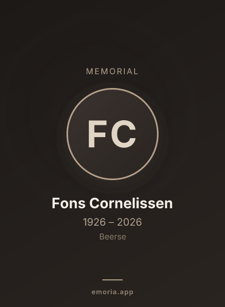 Memorial portrait of Fons Cornelissen