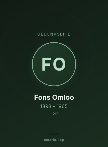 Gedenkportrait von Fons Omloo