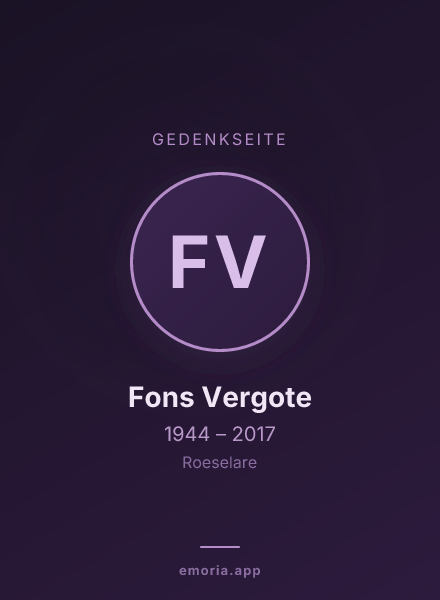 Gedenkportrait von Fons Vergote