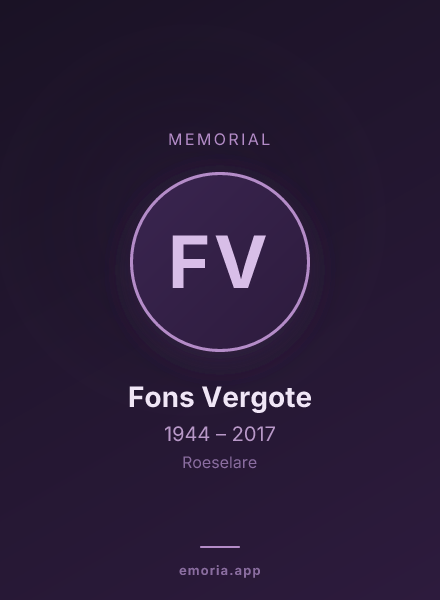 Memorial portrait of Fons Vergote