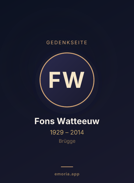 Gedenkportrait von Fons Watteeuw