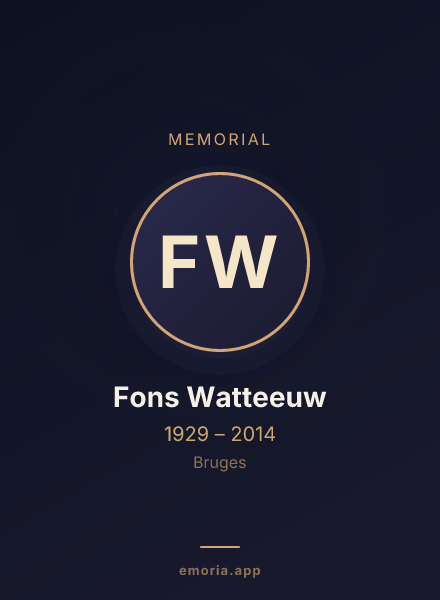 Memorial portrait of Fons Watteeuw