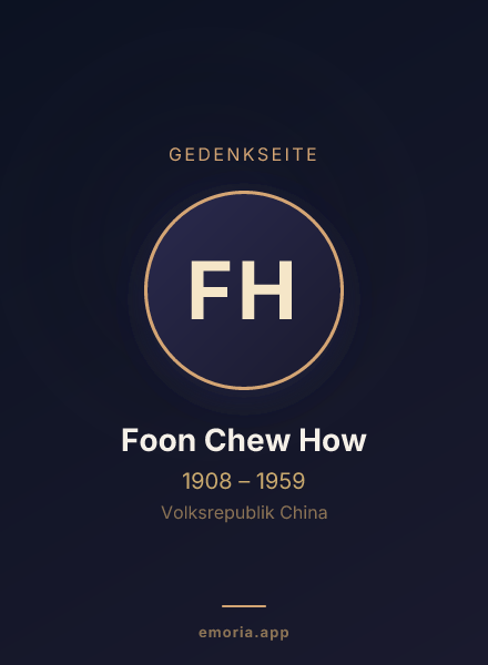 Gedenkportrait von Foon Chew How