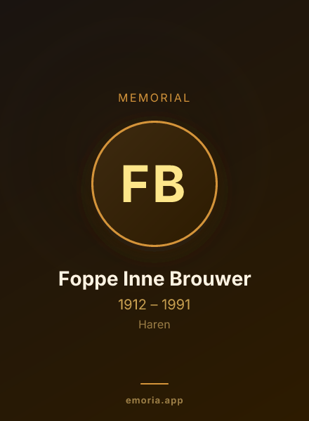 Memorial portrait of Foppe Inne Brouwer