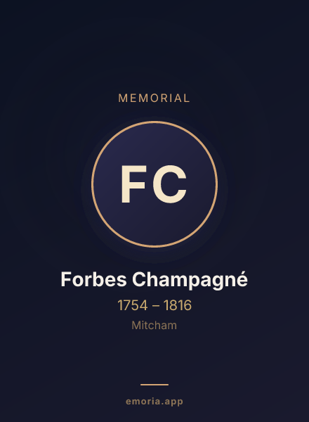 Memorial portrait of Forbes Champagné