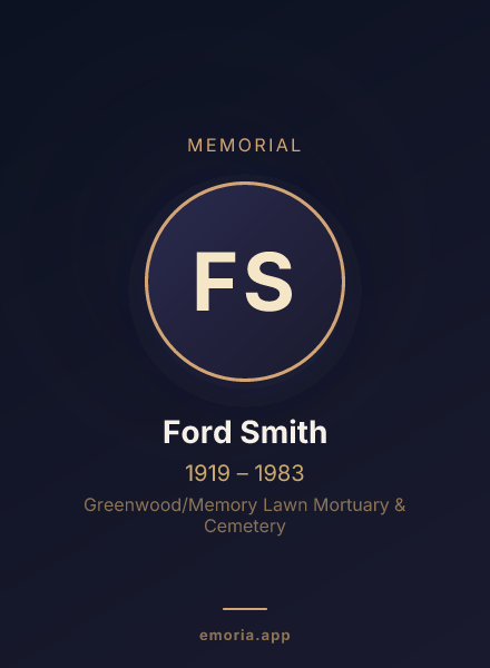 Memorial portrait of Ford Smith