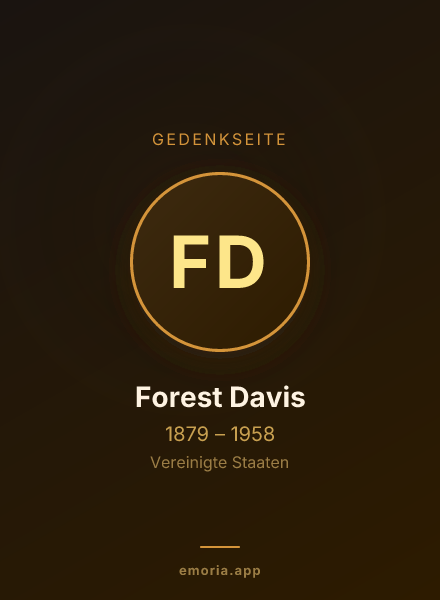 Gedenkportrait von Forest Davis