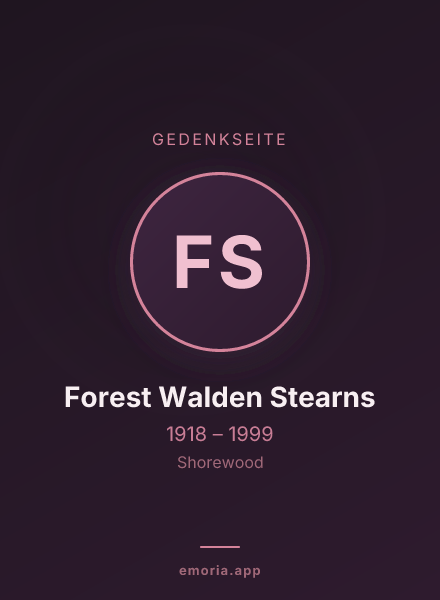 Gedenkportrait von Forest Walden Stearns