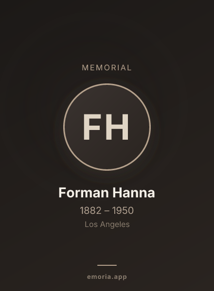Memorial portrait of Forman Hanna
