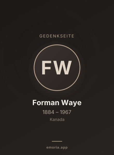 Gedenkportrait von Forman Waye