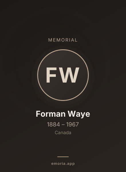Memorial portrait of Forman Waye