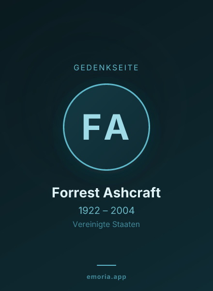 Gedenkportrait von Forrest Ashcraft