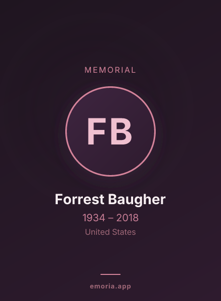 Memorial portrait of Forrest Baugher