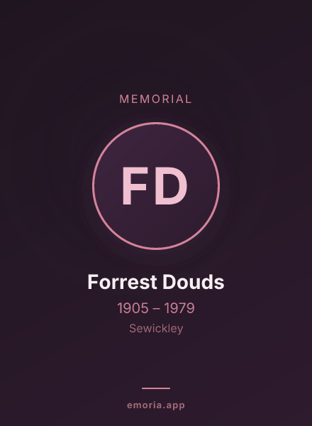 Memorial portrait of Forrest Douds