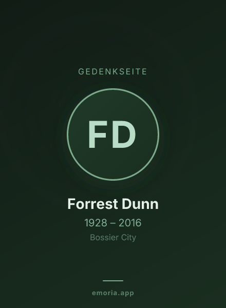 Gedenkportrait von Forrest Dunn