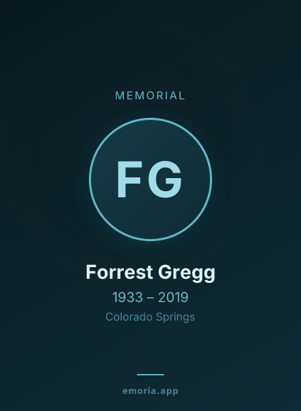 Memorial portrait of Forrest Gregg