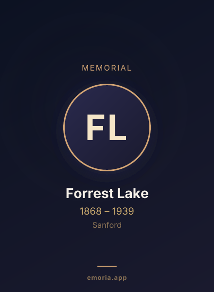 Memorial portrait of Forrest Lake