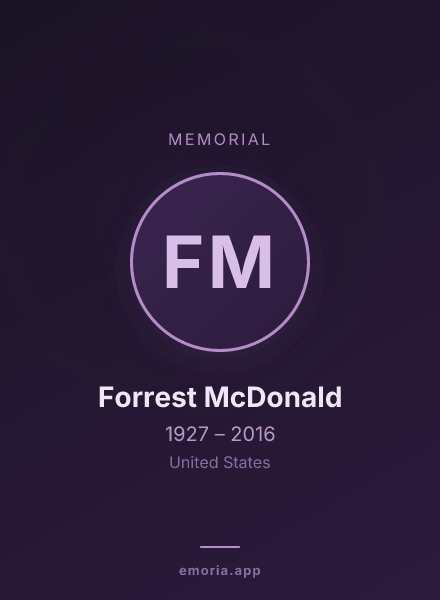 Memorial portrait of Forrest McDonald