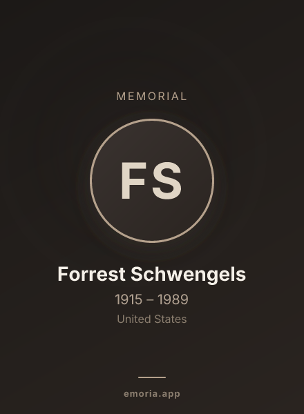 Memorial portrait of Forrest Schwengels