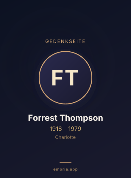 Gedenkportrait von Forrest Thompson