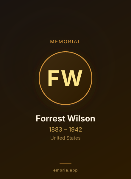 Memorial portrait of Forrest Wilson