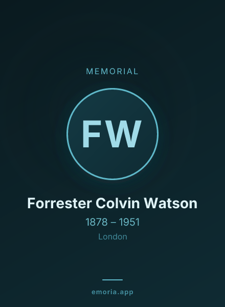 Memorial portrait of Forrester Colvin Watson