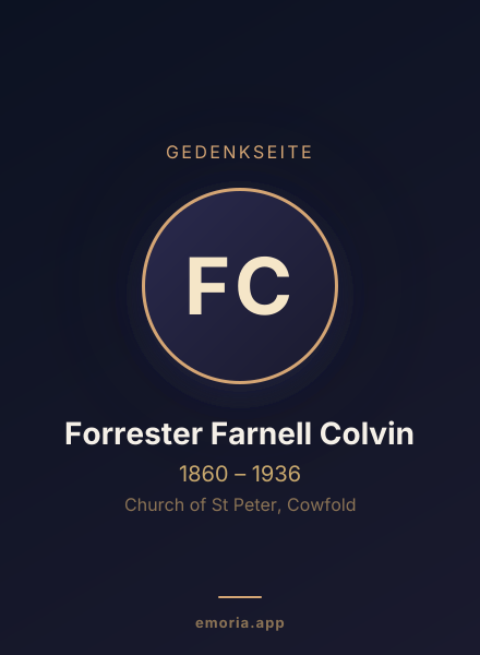 Gedenkportrait von Forrester Farnell Colvin