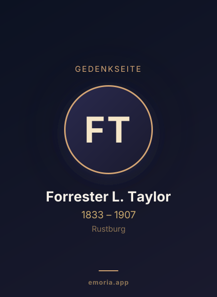 Gedenkportrait von Forrester L. Taylor