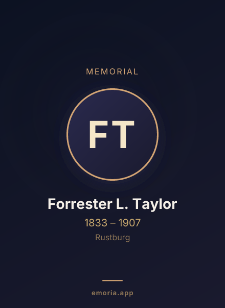 Memorial portrait of Forrester L. Taylor