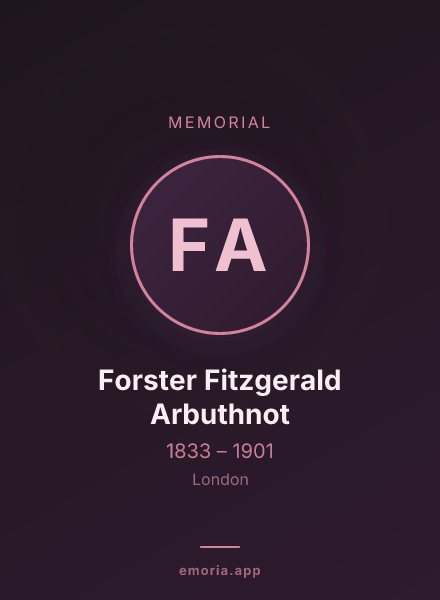 Memorial portrait of Forster Fitzgerald Arbuthnot
