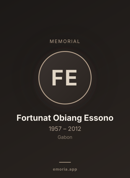 Memorial portrait of Fortunat Obiang Essono