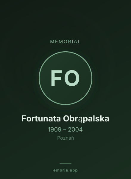 Memorial portrait of Fortunata Obrąpalska